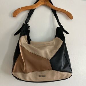Nine West Black, Cream, and Brown Hobo Bag